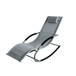 Lugano Textilene Rocking Sun Lounger With Pillow - Grey 6 Lugano Textilene Rocking Sun Lounger With Pillow - Grey -Cheap Grow And Trim Store lugano textilene rocking sun lounger with pillow grey5059742060525 03c MP