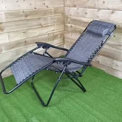 Luxury Zero Gravity Garden Relaxer Chair / Sun Lounger - Grey -Cheap Grow And Trim Store luxury zero gravity garden relaxer chair sun lounger grey5060907221293 03c MP