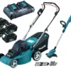 Makita DLM380PF4 18v 36v Cordless Lawn Mower + DUR181 Grass Trimmer + 4 X 3.0ah