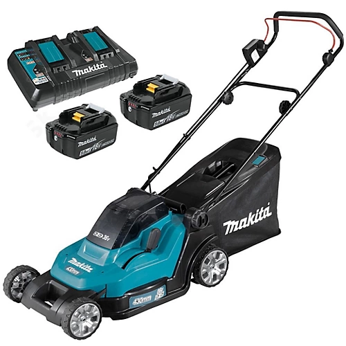 Makita DLM432 Twin 18v / 36v LXT Cordless 43cm Lawn Mower Soft Start 2 X 5AH 1 Makita DLM432 Twin 18v / 36v LXT Cordless 43cm Lawn Mower Soft Start 2 X 5AH