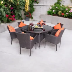 Malaga Six Seater Fixed Dining Set -Cheap Grow And Trim Store malaga six seater fixed dining set5020125297647 02c MP