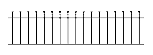 MANA Metal Ball Top Garden Railing Panel 1830mm (6ft) GAP X 455mm High MAZP03 1 MANA Metal Ball Top Garden Railing Panel 1830mm (6ft) GAP X 455mm High MAZP03