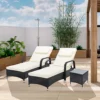 MCC Direct Rattan Sun Lounger And Table Venice Brown