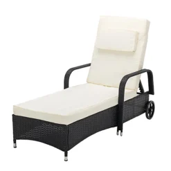 MCC Direct Rattan Sun Lounger And Table Venice Brown -Cheap Grow And Trim Store mcc direct rattan sun lounger and table venice brown5060856462693 04c MP