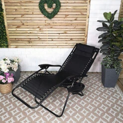 Multi Position Garden Gravity Relaxer Chair Sun Lounger With Sun Canopy In Black -Cheap Grow And Trim Store multi position garden gravity relaxer chair sun lounger with sun canopy in black5056589111502 03c MP