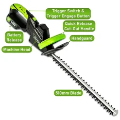MYLEK Cordless Hedge Trimmer 20v Electric Cutter, 51cm Cutting Length, Lightweight 4000mAh Lithium-Ion Battery Fast Charge -Cheap Grow And Trim Store mylek cordless hedge trimmer 20v electric cutter 51cm cutting length lightweight 4000mah lithium ion battery fast charge5056411324117 03c MP