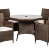Nevada Brown 4 Seater KD Round Dining Set