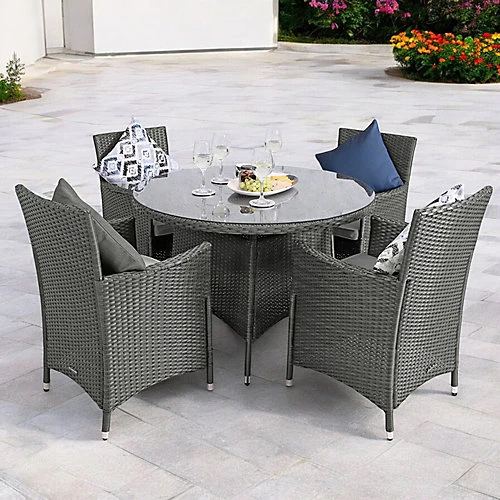 Nevada Grey 4 Seater KD Round Dining Set 1 Nevada Grey 4 Seater KD Round Dining Set