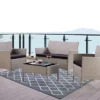 Newport Rattan Garden Furniture Set Conservatory Patio Outdoor Table Chairs Sofa, Light Grey Plus Cover