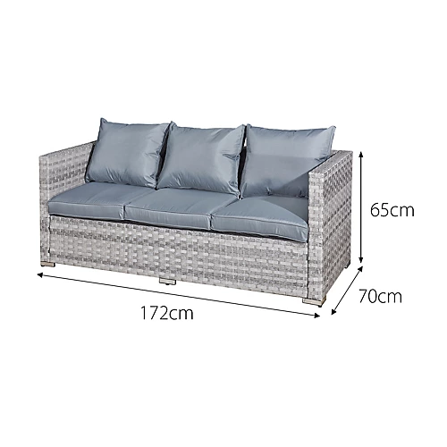 Oseasons Acorn Rattan 5 Seat Lounge Sofa Set In Dove Grey 4 Oseasons Acorn Rattan 5 Seat Lounge Sofa Set In Dove Grey - Image 4