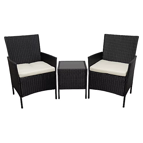 Oseasons Hawaii KD Rattan 2 Seat Tea For Two Set In Black 1 Oseasons Hawaii KD Rattan 2 Seat Tea For Two Set In Black