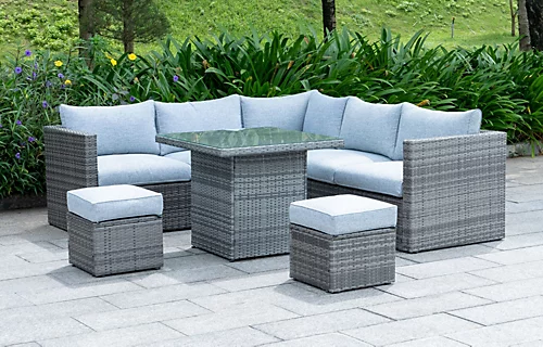 OUT & OUT Lima Outdoor Rattan Corner Lounge Set With High Table - 7 Seats 1 OUT & OUT Lima Outdoor Rattan Corner Lounge Set With High Table - 7 Seats