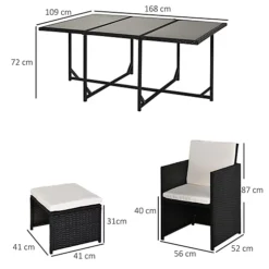 Outsunny 11pc Patio Furniture Rattan Dining Set Garden Wicker Table Chairs Seat -Cheap Grow And Trim Store outsunny 11pc patio furniture rattan dining set garden wicker table chairs seat5055974825277 03c MP