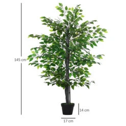 Outsunny 145cm Artificial Banyan Plant Faux Decor Tree W/ Pot Indoor Outdoor -Cheap Grow And Trim Store outsunny 145cm artificial banyan plant faux decor tree w pot indoor outdoor5056399121937 03c MP