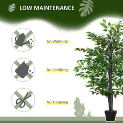 Outsunny 145cm Artificial Banyan Plant Faux Decor Tree W/ Pot Indoor Outdoor -Cheap Grow And Trim Store outsunny 145cm artificial banyan plant faux decor tree w pot indoor outdoor5056399121937 06c MP