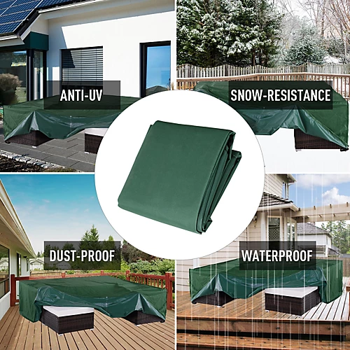 Outsunny 205x145x70cm UV Rain Protective Cover For Garden Patio Rattan Furniture 4 Outsunny 205x145x70cm UV Rain Protective Cover For Garden Patio Rattan Furniture - Image 4