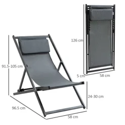 Outsunny 2Pcs Texteline Chaise Lounge Recliner Chair Adjust Lounger Patio Grey 6 Outsunny 2Pcs Texteline Chaise Lounge Recliner Chair Adjust Lounger Patio Grey -Cheap Grow And Trim Store outsunny 2pcs texteline chaise lounge recliner chair adjust lounger patio grey5056029895566 03c MP