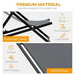 Outsunny 2Pcs Texteline Chaise Lounge Recliner Chair Adjust Lounger Patio Grey 7 Outsunny 2Pcs Texteline Chaise Lounge Recliner Chair Adjust Lounger Patio Grey -Cheap Grow And Trim Store outsunny 2pcs texteline chaise lounge recliner chair adjust lounger patio grey5056029895566 06c MP