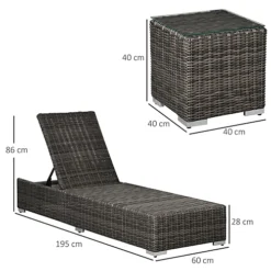 Outsunny 3-PCS PE Rattan Wicker Sun Lounger Set Half-Round Recliner Bed -Cheap Grow And Trim Store outsunny 3 pcs pe rattan wicker sun lounger set half round recliner bed5056534546649 03c MP