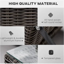 Outsunny 3-PCS PE Rattan Wicker Sun Lounger Set Half-Round Recliner Bed -Cheap Grow And Trim Store outsunny 3 pcs pe rattan wicker sun lounger set half round recliner bed5056534546649 06c MP