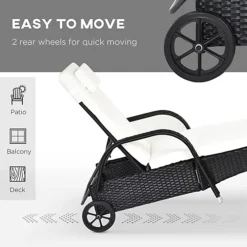 Outsunny 3 PCS Rattan Lounger Recliner Bed Garden Furniture Set With Side Table Black -Cheap Grow And Trim Store outsunny 3 pcs rattan lounger recliner bed garden furniture set with side table black5055974885264 06c MP