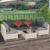 Outsunny 4 PCS Patio PE Rattan Wicker Sofa Conservatory Outdoor Furniture Set