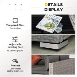 Outsunny 4 PCS Patio PE Rattan Wicker Sofa Conservatory Outdoor Furniture Set -Cheap Grow And Trim Store outsunny 4 pcs patio pe rattan wicker sofa conservatory outdoor furniture set5056534568924 06c MP