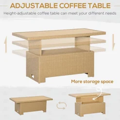 Outsunny 4 PCS Patio Wicker Aluminum Conversation Furniture Sofa Set With Table -Cheap Grow And Trim Store outsunny 4 pcs patio wicker aluminum conversation furniture sofa set with table5056534575199 06c MP