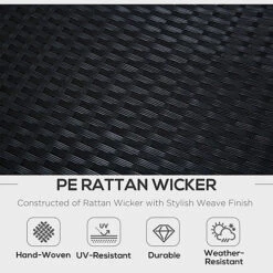 Outsunny 4Pcs Patio Rattan Sofa Garden Furniture Set Table With Cushions Black -Cheap Grow And Trim Store outsunny 4pcs patio rattan sofa garden furniture set table with cushions black5056399105623 06c MP