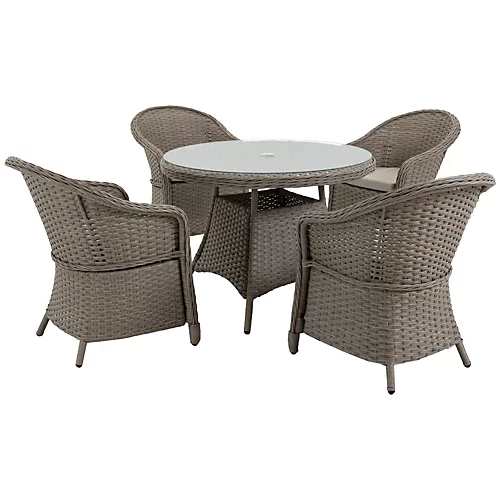 Outsunny 5 PCS Outdoor Patio PE Rattan Dining Set With Umbrella Hole 2 Outsunny 5 PCS Outdoor Patio PE Rattan Dining Set With Umbrella Hole - Image 2