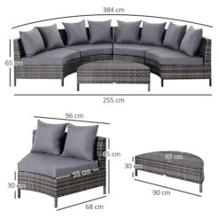Outsunny 5PCS Garden Rattan Wicker Sofa Outdoor Patio Furniture Set With Pillow -Cheap Grow And Trim Store outsunny 5pcs garden rattan wicker sofa outdoor patio furniture set with pillow5056029880999 03c MP
