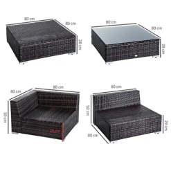 Outsunny 6 Pieces Rattan Furniture Set Conservatory Sofa Deluxe Wicker Garden Brown -Cheap Grow And Trim Store outsunny 6 pieces rattan furniture set conservatory sofa deluxe wicker garden brown5055974873377 03c MP