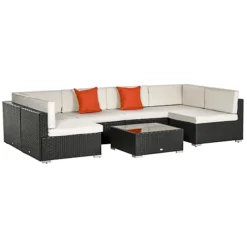 Outsunny 7PC Rattan Furniture Sectional Sofa Set Coffee Table Buckle Structure -Cheap Grow And Trim Store outsunny 7pc rattan furniture sectional sofa set coffee table buckle structure5055974876897 02c MP