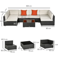 Outsunny 7PC Rattan Furniture Sectional Sofa Set Coffee Table Buckle Structure -Cheap Grow And Trim Store outsunny 7pc rattan furniture sectional sofa set coffee table buckle structure5055974876897 03c MP