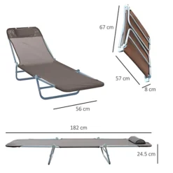 Outsunny Adjustable Sun Bed Garden Lounger Recliner Relaxing Camping Coffee -Cheap Grow And Trim Store outsunny adjustable sun bed garden lounger recliner relaxing camping coffee5060348505327 03c MP