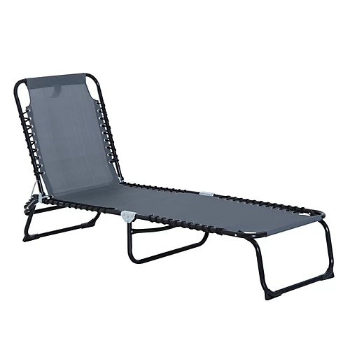 Outsunny Foldable Sun Lounger Deck Beach Reclining Seat Bed Folding Garden Chair 2 Outsunny Foldable Sun Lounger Deck Beach Reclining Seat Bed Folding Garden Chair - Image 2