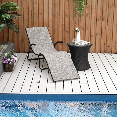 Outsunny Folding Lounge Chair, Outdoor Chaise For Beach, Poolside, Grey 1 Outsunny Folding Lounge Chair, Outdoor Chaise For Beach, Poolside, Grey