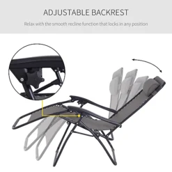 Outsunny Metal Frame Zero Gravity Lounger W/ Head Pillow For Patio Decking Grey 7 Outsunny Metal Frame Zero Gravity Lounger W/ Head Pillow For Patio Decking Grey -Cheap Grow And Trim Store outsunny metal frame zero gravity lounger w head pillow for patio decking grey5056534535711 06c MP