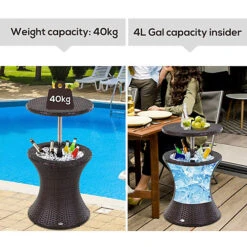 Outsunny Rattan Ice Bucket Activity Bar Cooler Table Brown Outdoor Patio -Cheap Grow And Trim Store outsunny rattan ice bucket activity bar cooler table brown outdoor patio5055974880276 06c MP