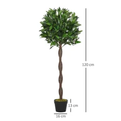 Outsunny Set Of 2 120cm Artificial Bay Laurel Topiary Trees W/ Pot Fake 6 Outsunny Set Of 2 120cm Artificial Bay Laurel Topiary Trees W/ Pot Fake -Cheap Grow And Trim Store outsunny set of 2 120cm artificial bay laurel topiary trees w pot fake5056399120930 03c MP