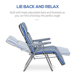 Outsunny Set Of 2 Adjustable Sun Lounger Recliner Reclining Seat Blue And White -Cheap Grow And Trim Store outsunny set of 2 adjustable sun lounger recliner reclining seat blue and white5056399122415 06c MP