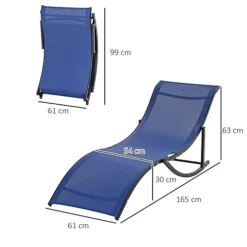 Outsunny Set Of 2 Zero Gravity Lounge Chair Recliners Sun Lounger Navy Blue -Cheap Grow And Trim Store outsunny set of 2 zero gravity lounge chair recliners sun lounger navy blue5056399119866 03c MP