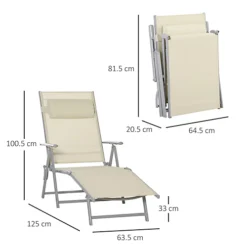 Outsunny Sling Patio Reclining Chaise Lounge Garden Furniture Folding, Beige -Cheap Grow And Trim Store outsunny sling patio reclining chaise lounge garden furniture folding beige5056534581992 03c MP