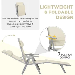 Outsunny Sling Patio Reclining Chaise Lounge Garden Furniture Folding, Beige -Cheap Grow And Trim Store outsunny sling patio reclining chaise lounge garden furniture folding beige5056534581992 06c MP