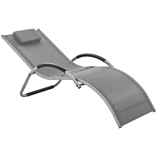 Outsunny Sun Lounge Recliner Chair Design Ergonomic With Pillow Dark Grey 2 Outsunny Sun Lounge Recliner Chair Design Ergonomic With Pillow Dark Grey - Image 2