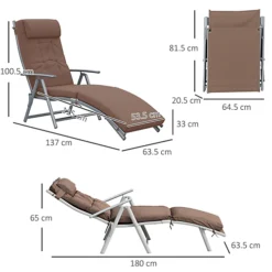 Outsunny Sun Lounger Recliner Foldable Padded Seat Adjustable T37Lx63.5Wx100.5H -Cheap Grow And Trim Store outsunny sun lounger recliner foldable padded seat adjustable t37lx63 5wx100 5h5056029893227 03c MP