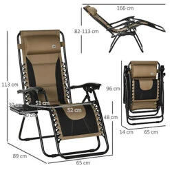 Outsunny Zero Gravity Lounger Folding Recliner Chair W/ Cup Holder Padded Pillow -Cheap Grow And Trim Store outsunny zero gravity lounger folding recliner chair w cup holder padded pillow5056534573430 03c MP