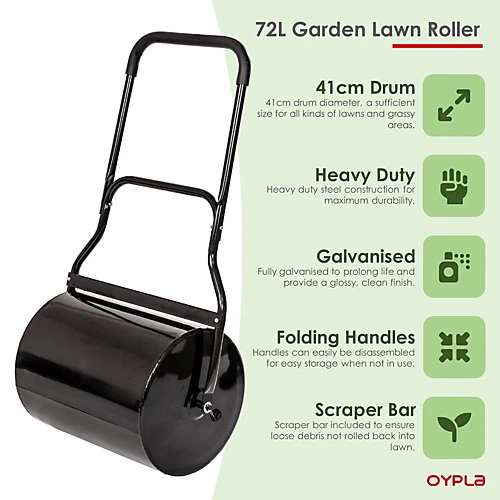 Oypla Heavy Duty Large 72L Water Filled Garden Lawn Roller 3 Oypla Heavy Duty Large 72L Water Filled Garden Lawn Roller - Image 3