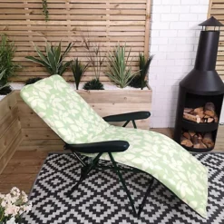 Padded Outdoor Garden Patio Recliner / Sun Lounger Green With Leaf Pattern 7 Padded Outdoor Garden Patio Recliner / Sun Lounger Green With Leaf Pattern -Cheap Grow And Trim Store padded outdoor garden patio recliner sun lounger green with leaf pattern5056589112066 04c MP