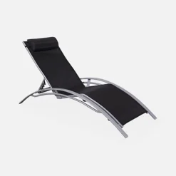 Pair Of Aluminium And Textilene Sun Loungers 4 Reclining Positions Headrest Included Stackable - Louisa - Anthracite Frame Bla -Cheap Grow And Trim Store pair of aluminium and textilene sun loungers 4 reclining positions headrest included stackable louisa anthracite frame bla3760216533361 04c MP